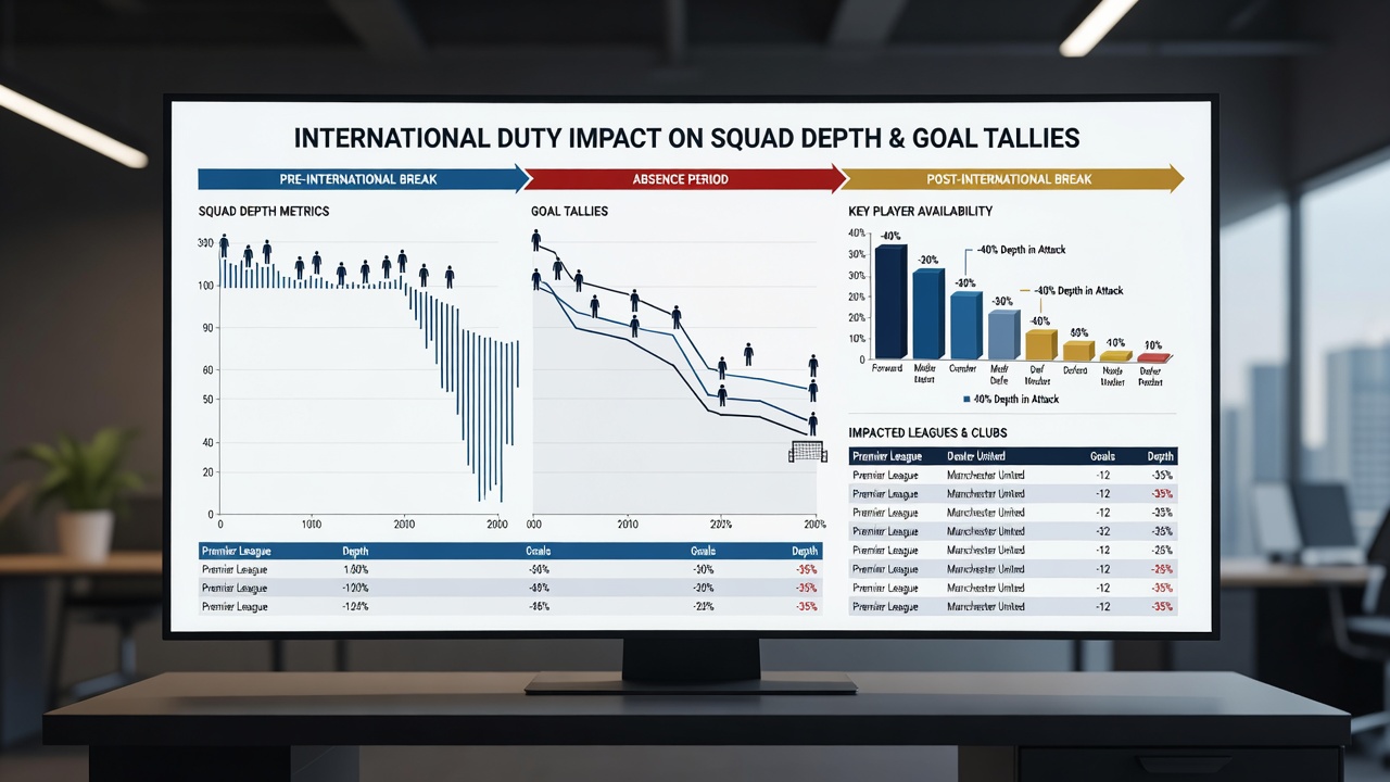 Match statistics overlay showing goal tallies and squad rotation data from a top-flight soccer fixture