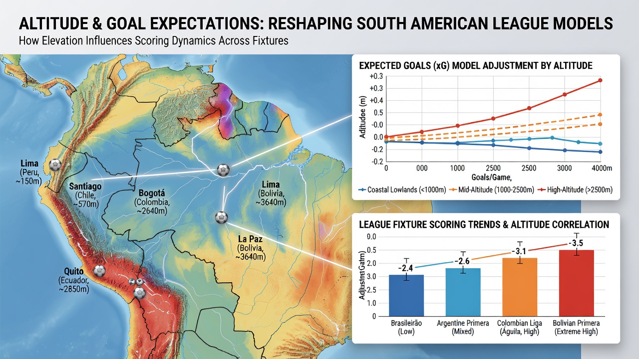Player tracking data overlay showing reduced high-speed running distances at elevated stadiums in South American leagues