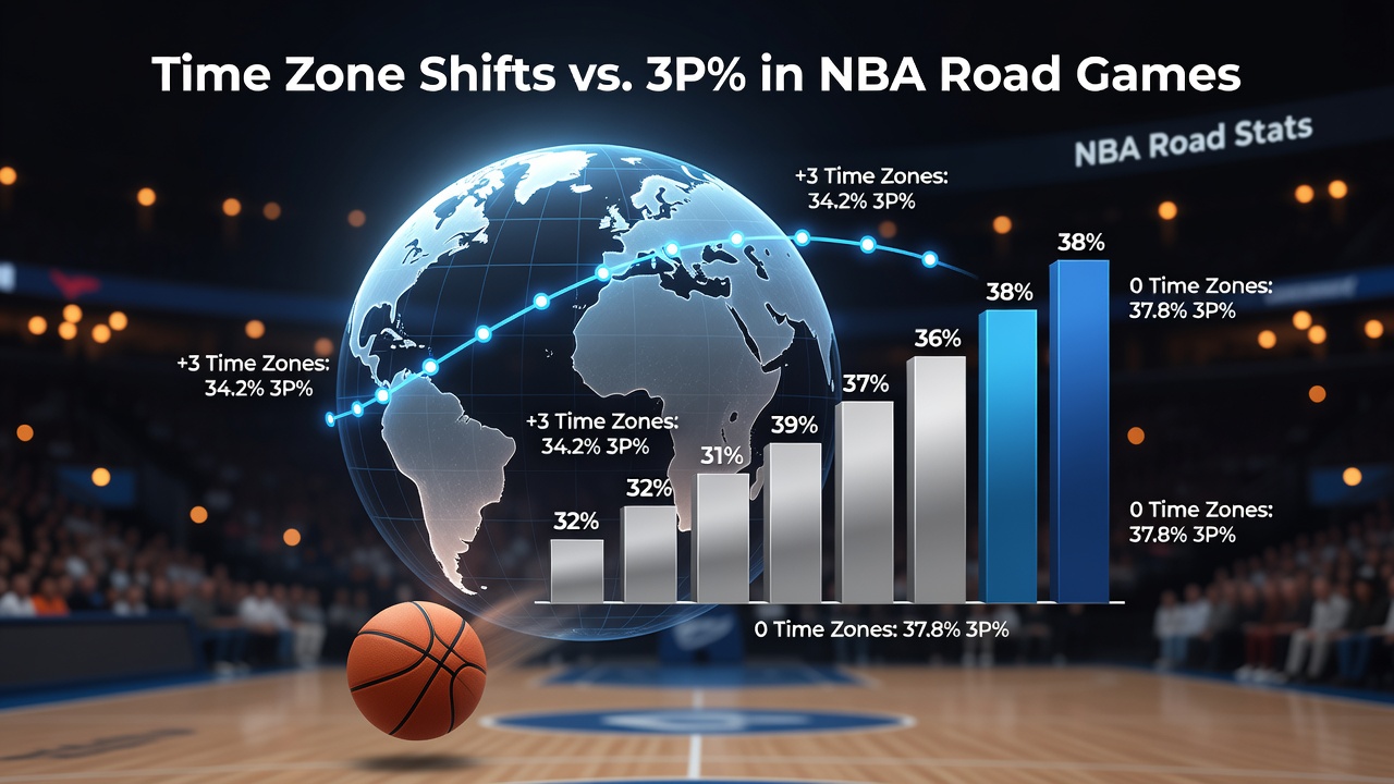NBA players adjusting to time zone changes during road trips with visible effects on shooting practice