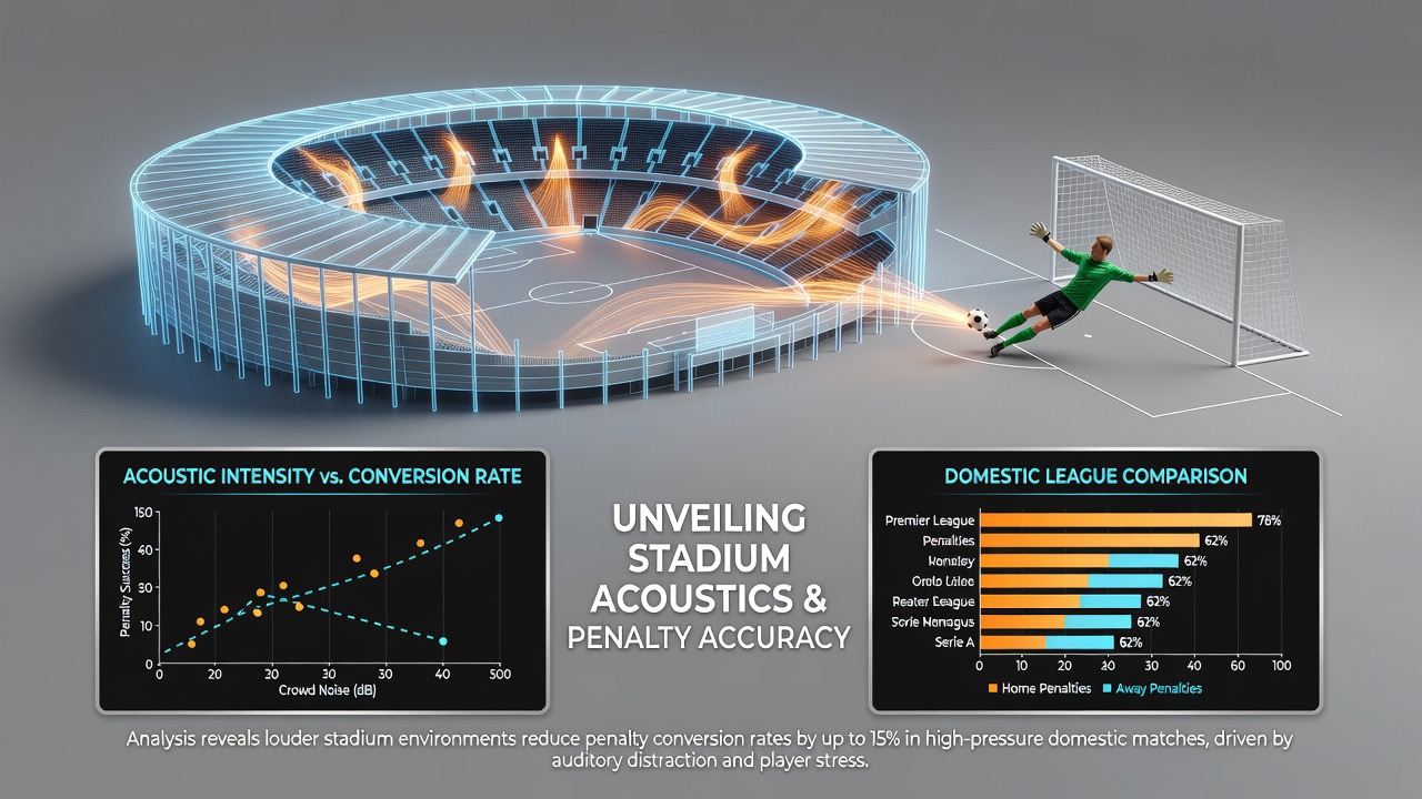 Acoustic analysis equipment and penalty kick research setup in a soccer stadium